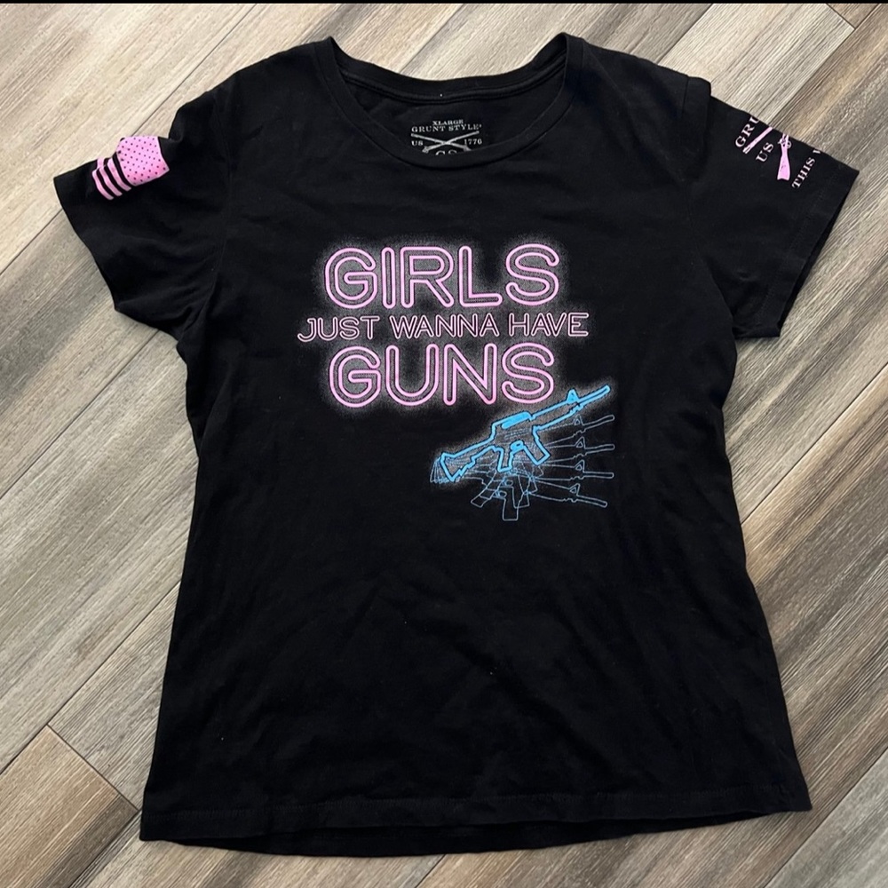 Womens size XL Grunt style tshirt tee womens fit Girls Just Wanna Have G$NS